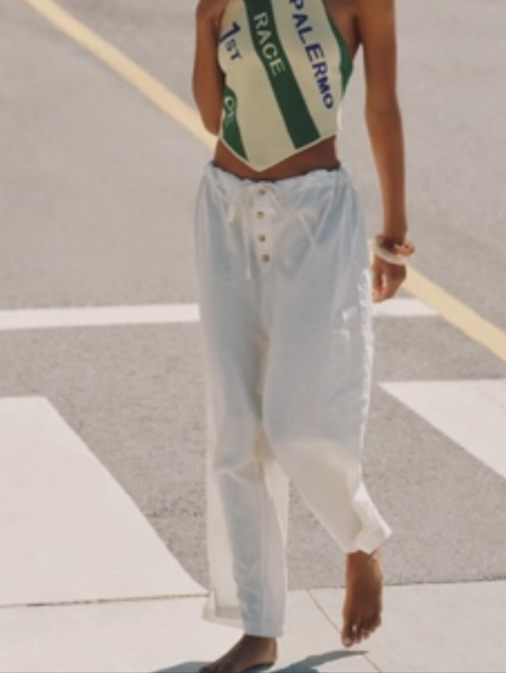 NWT Celandine Linen-Blend Fisherman Trousers